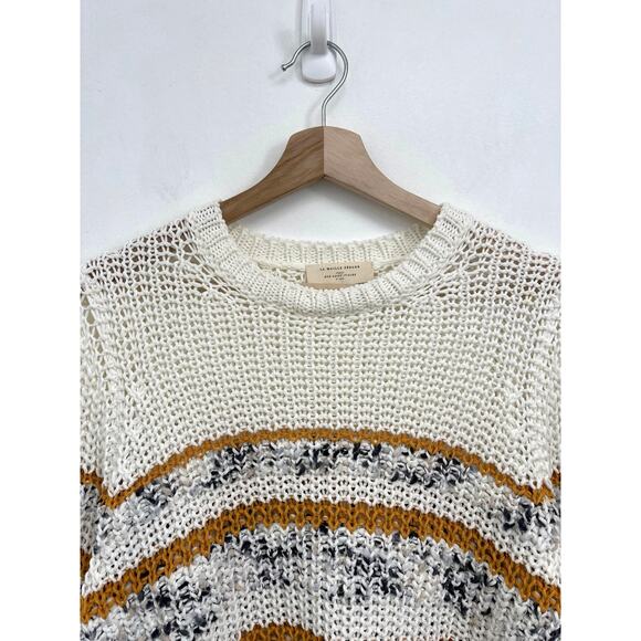 Sezane Clement Jumper Sweater Chunky Textured Knit Balloon Sleeves Stripe - Med - Picture 7 of 12